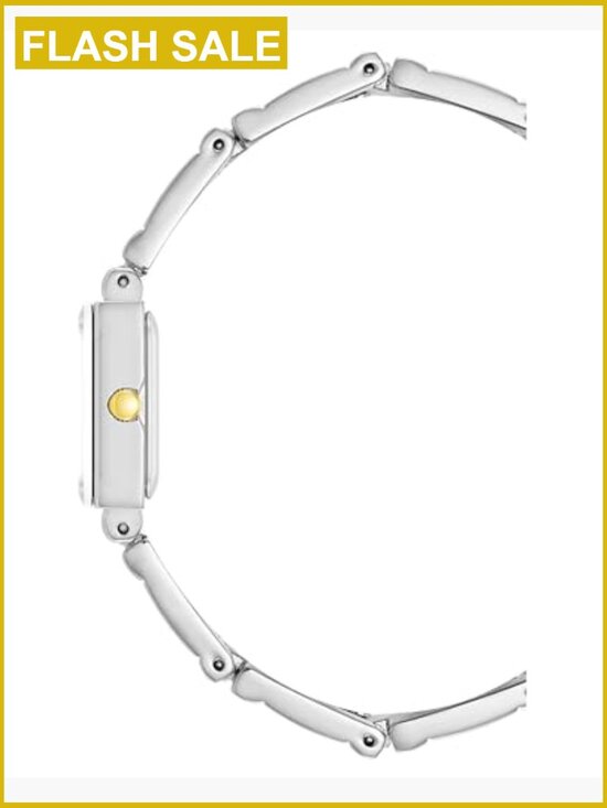 Gold-Tone Dress Watch with Roman Numeral Dial Bangle main image 5